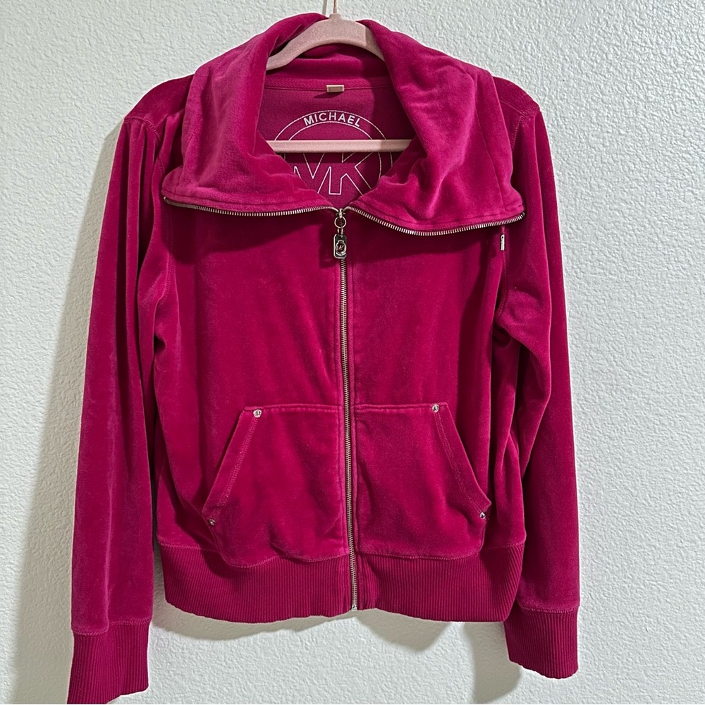 Michael Kors Velvet Zip Up Jacket